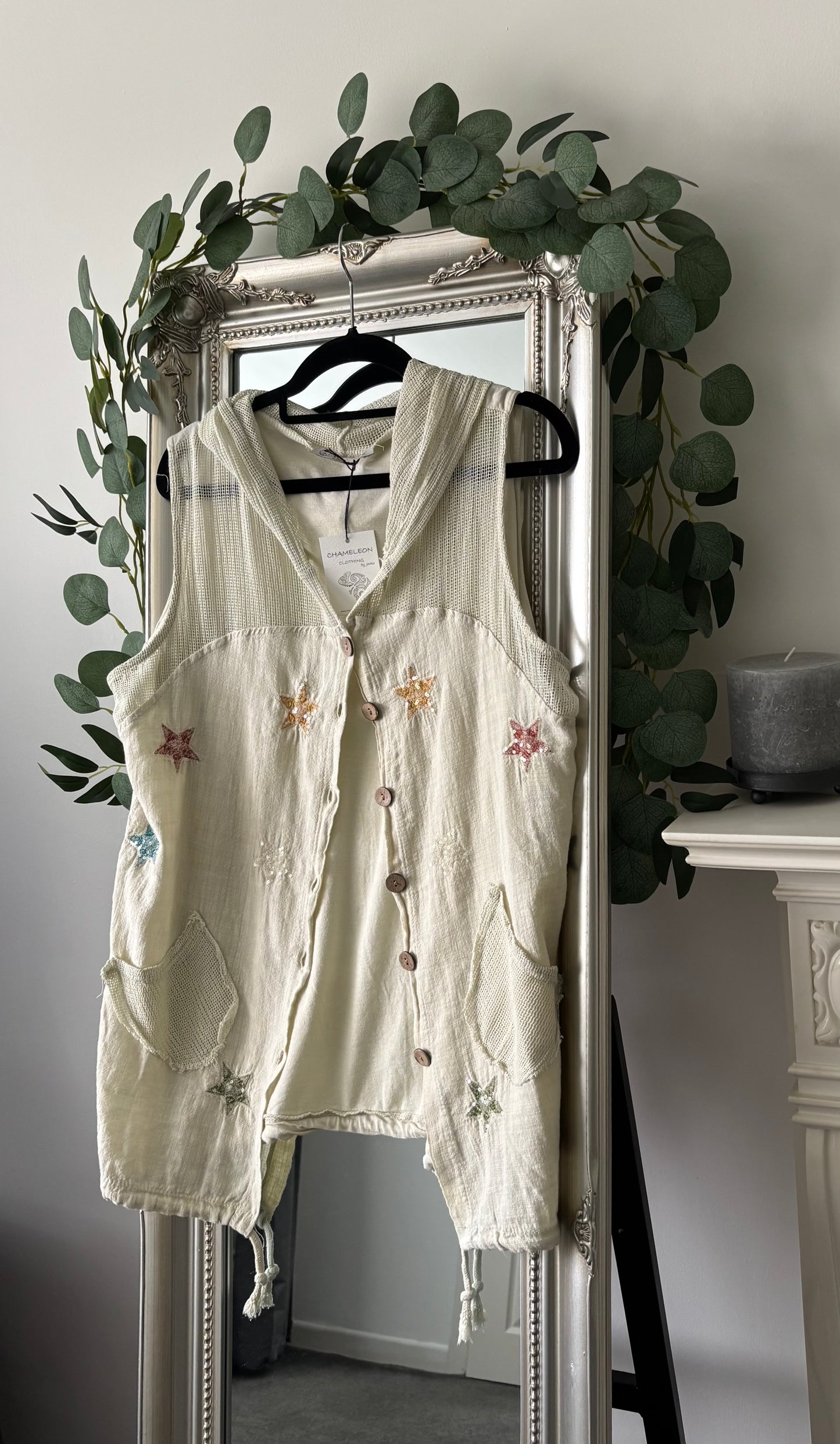 Cotton Star Trim Waistcoat