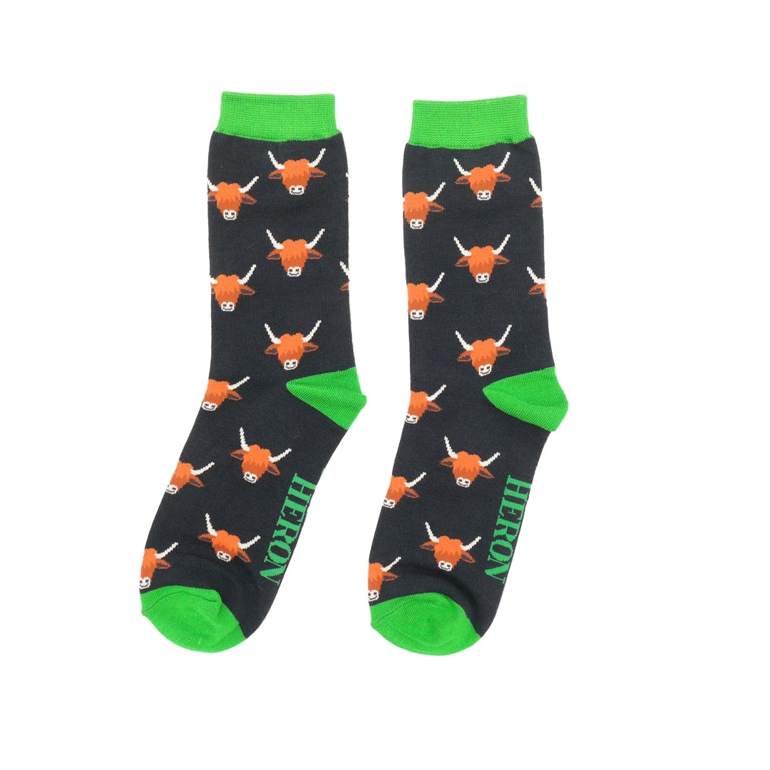 Bamboo Socks For Men - Highland Cows