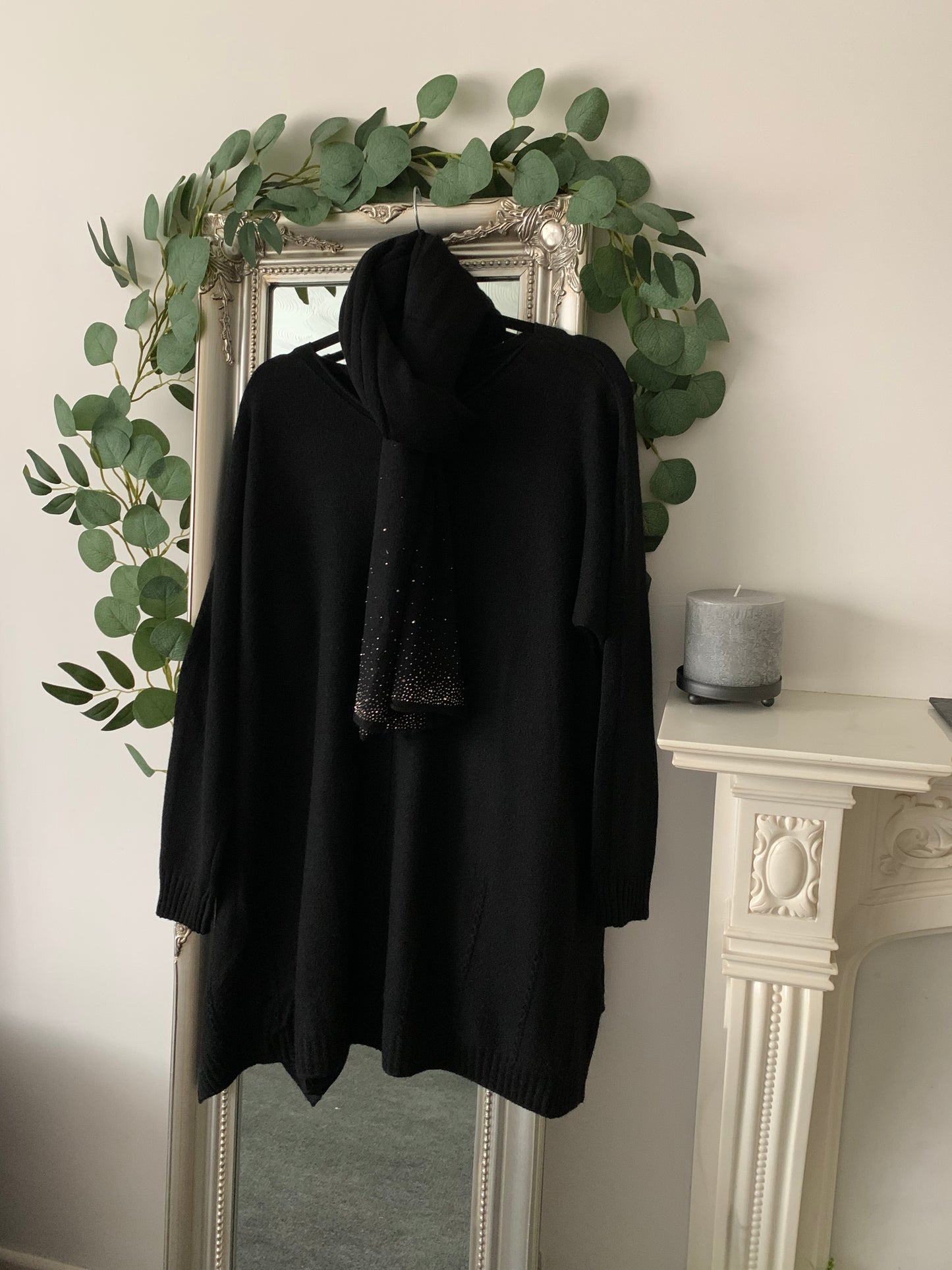 Swing Tunic/Jumper/Dress With Scarf