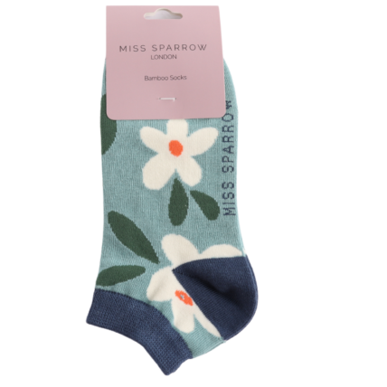 Bamboo Trainer Socks For Women - Falling Daisies