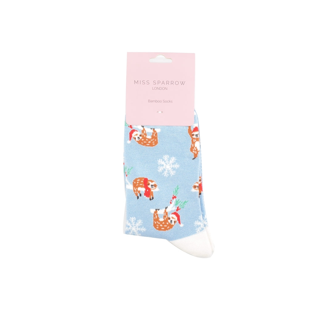 Christmas Bamboo Socks For Women - Christmas Sloths