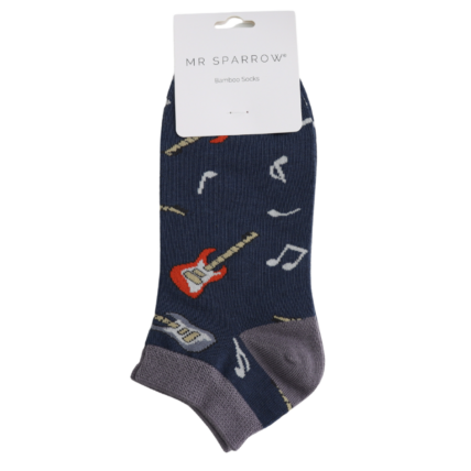 Bamboo Trainer Socks For Men - Guitars