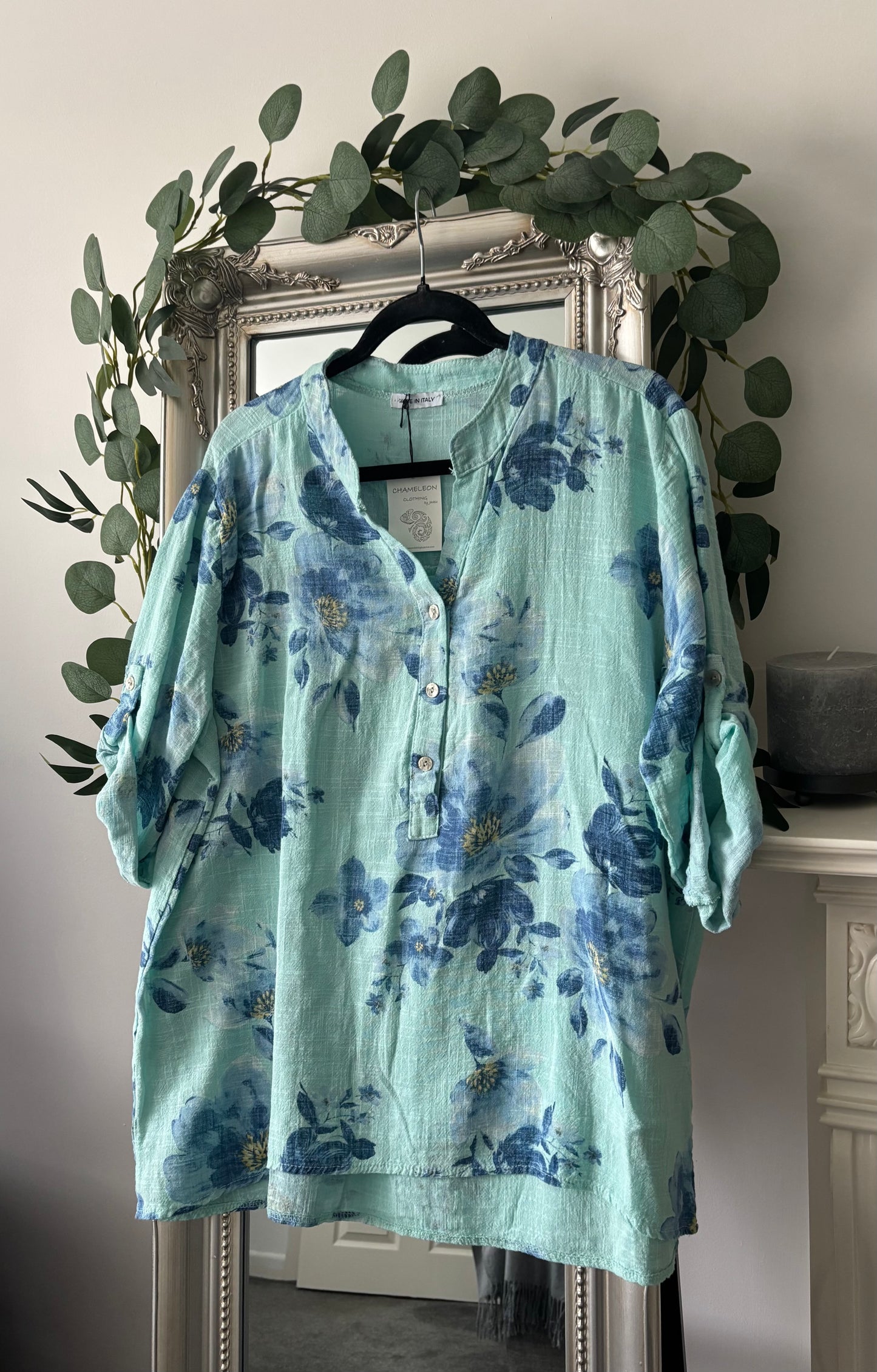 Cotton Two Tone Floral Shirt