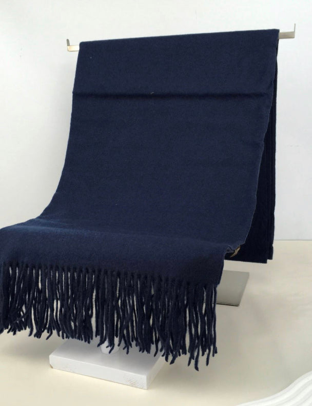 Plain Navy Cashmere Blend Wrap/Pashmina