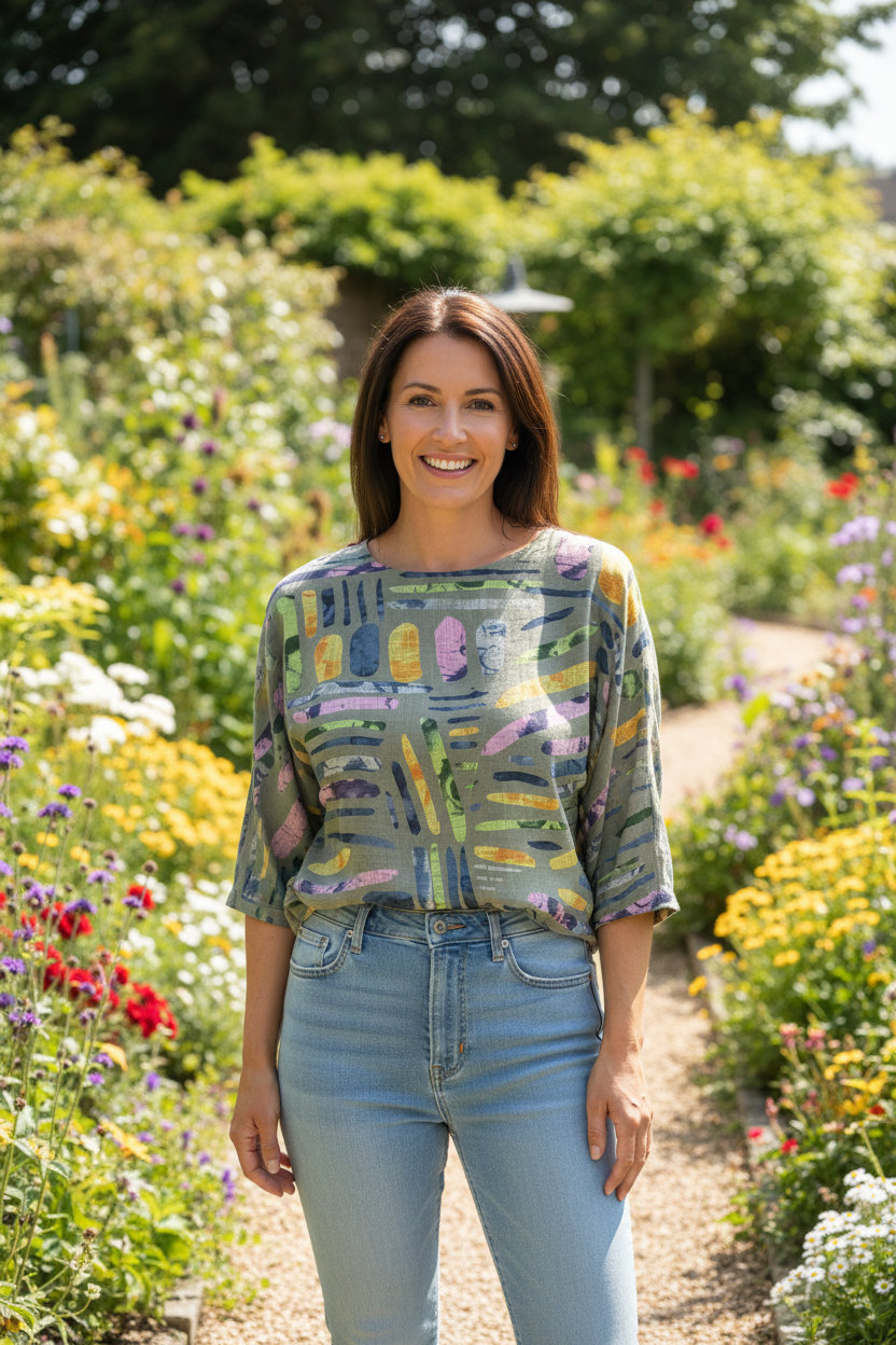 Cotton Colour Sticks Print Tunic
