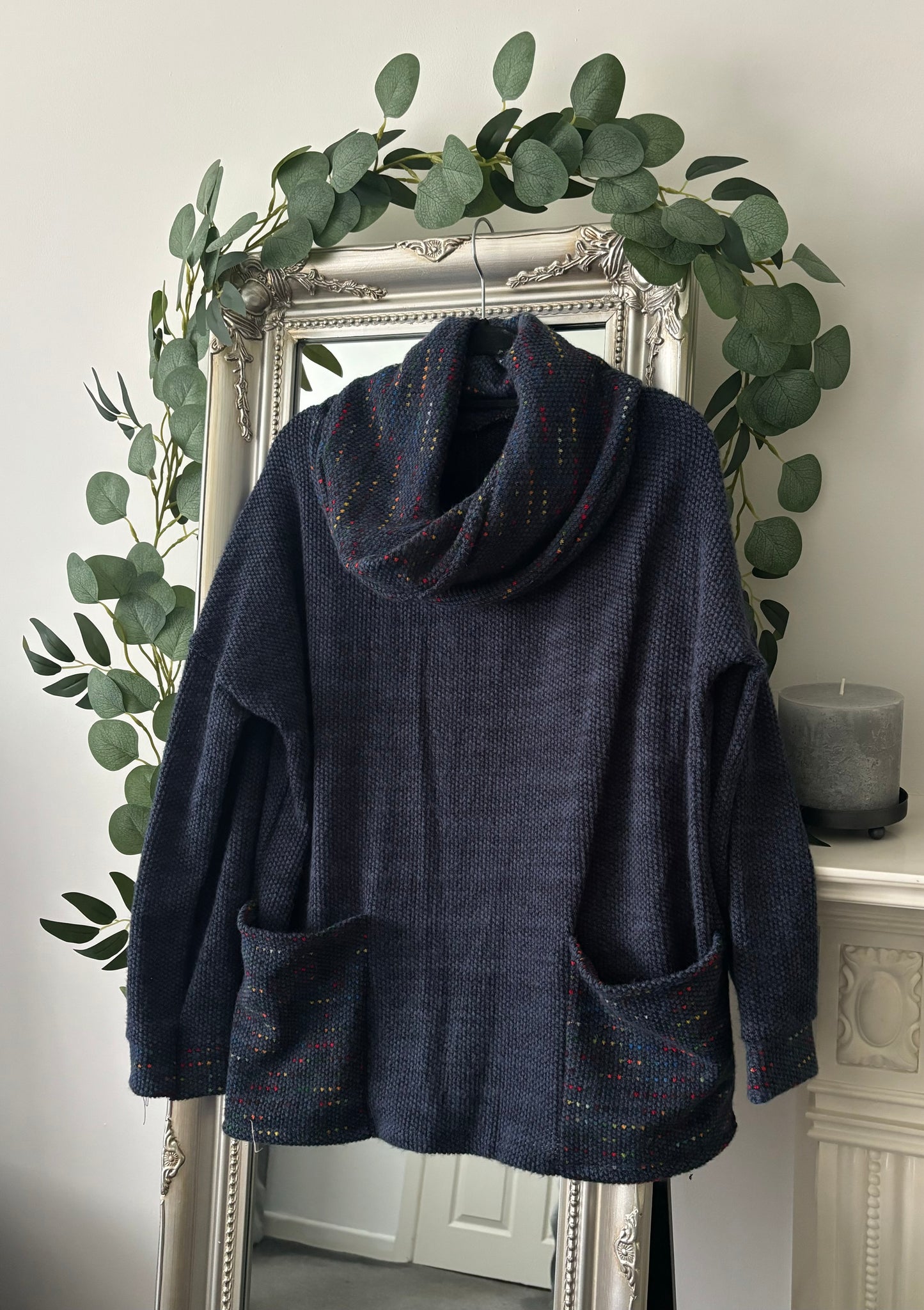 Plain/Dot Twisted Cowl Tunic