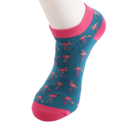 Bamboo Trainer Socks For Women - Wild Flamingos