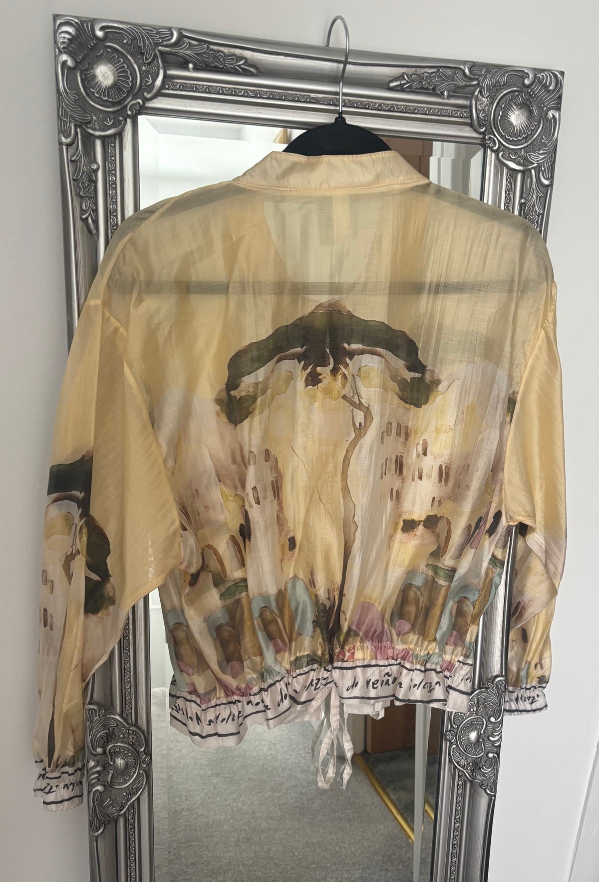 Chiffon Print Zip Jacket