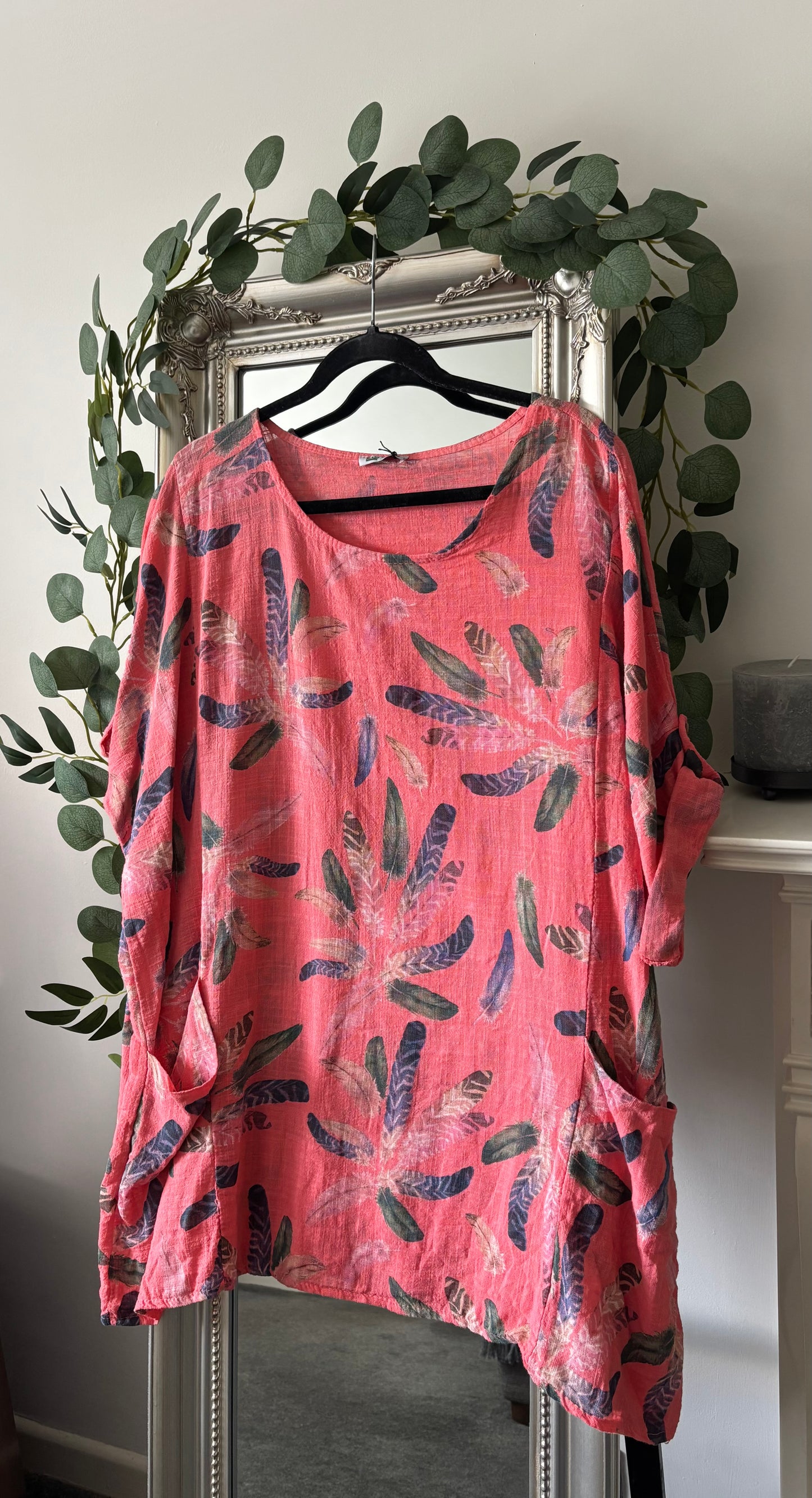 Cotton Feather Print Tunic