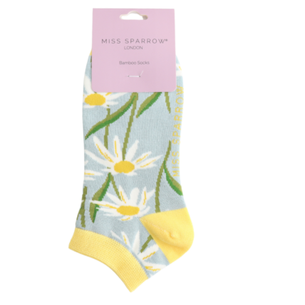 Bamboo Trainer Socks for Women - Oxeye Daisies