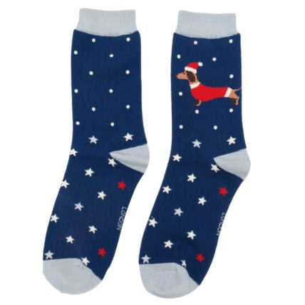 Christmas Socks For Women - Festive Sausage Dogs