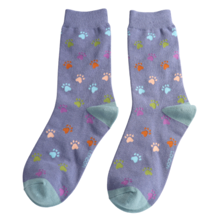 Bamboo Socks For Women - Multi Paw Prints