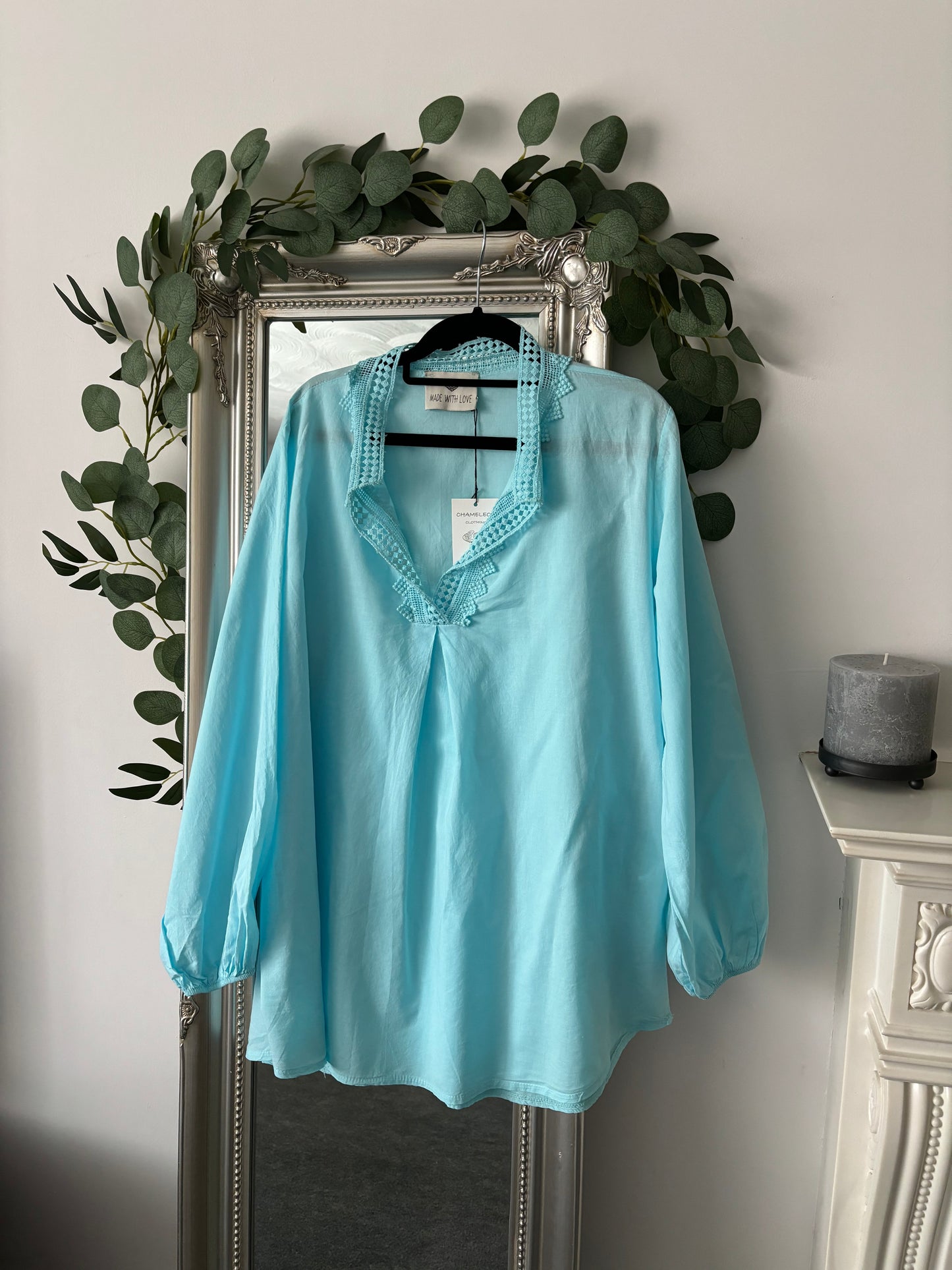 Plain Long Sleeve Cotton Tunic