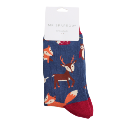 Christmas Bamboo Socks For Men - Woodland Animals