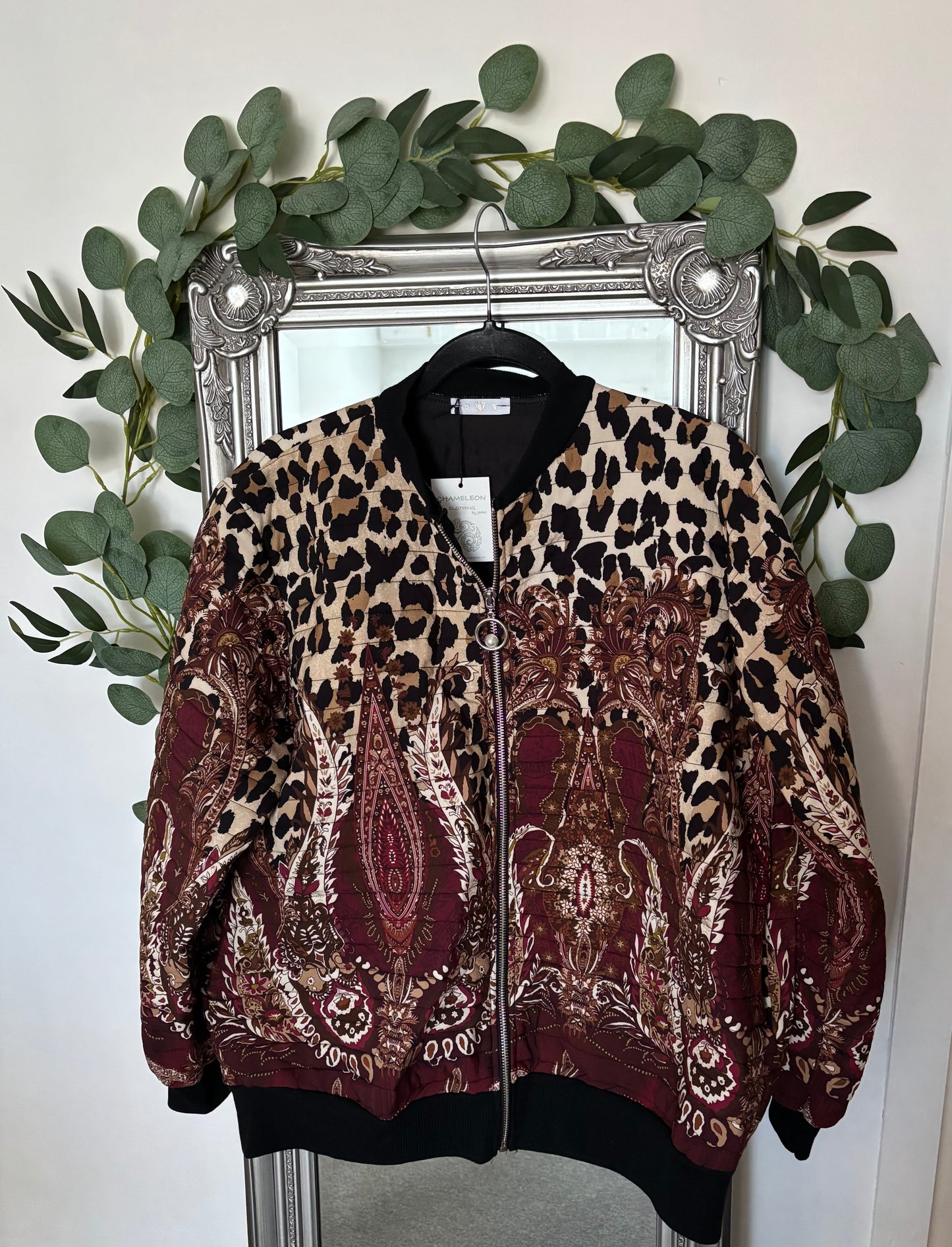 Animal/Paisley Print Quilted Jacket