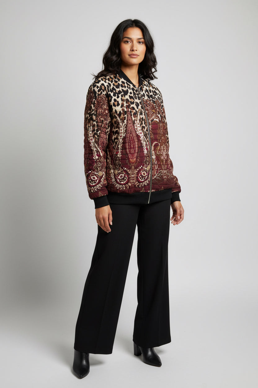 Animal/Paisley Print Quilted Jacket