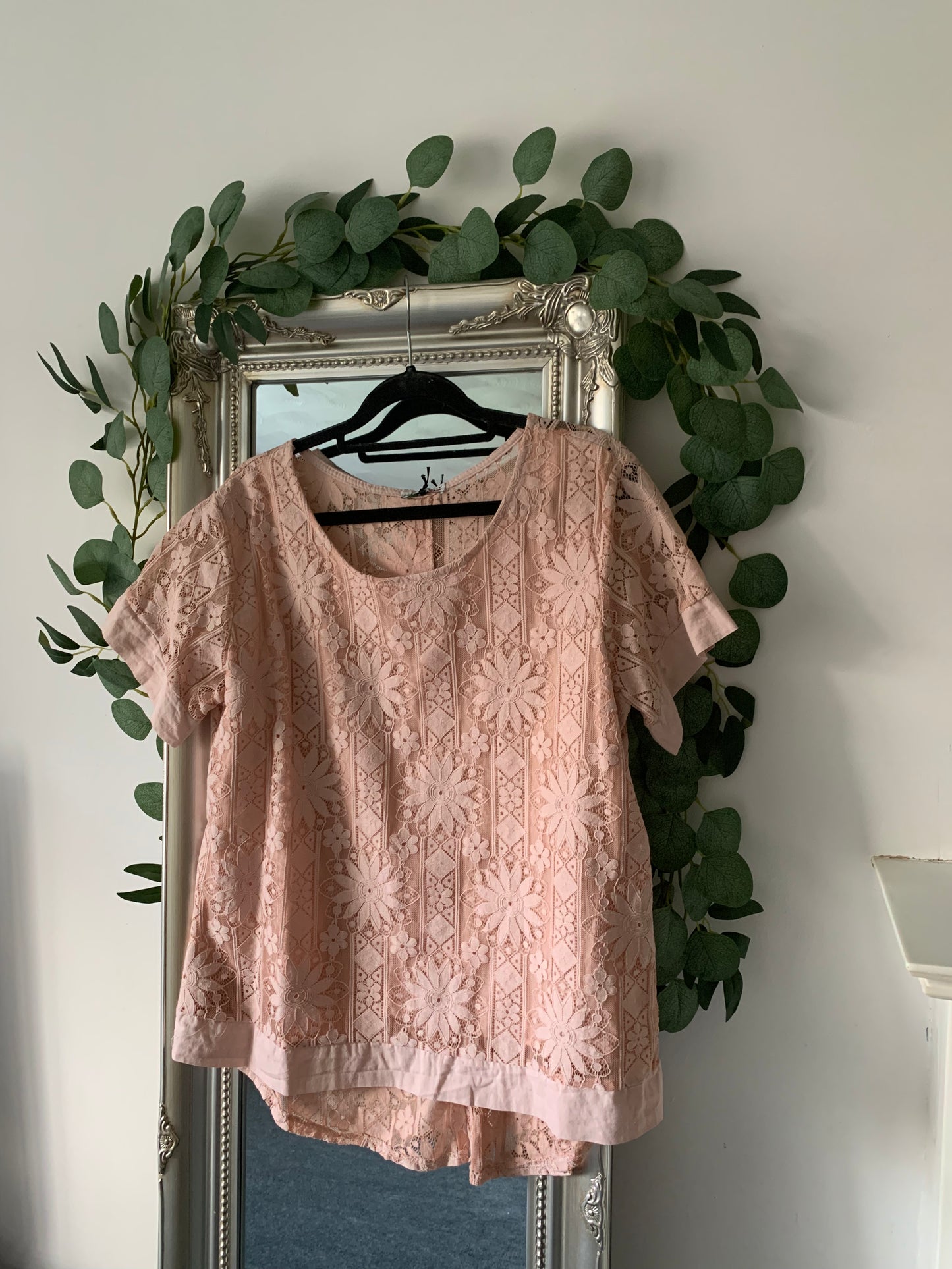 Lace Button Back Top