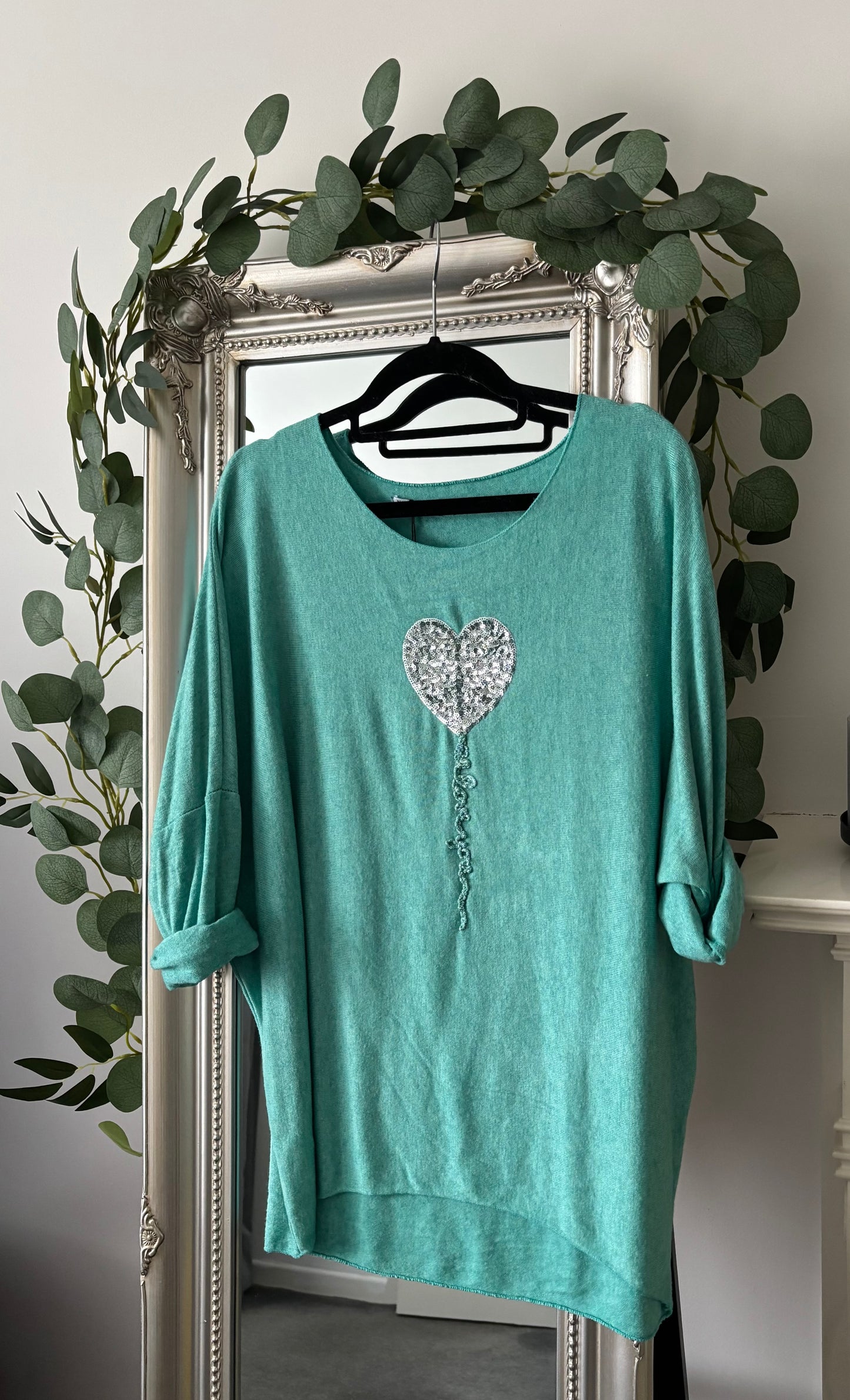 Sequin Heart Balloon Jumper