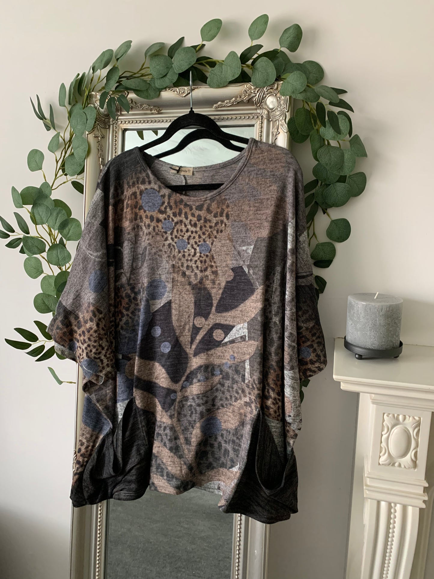 Short Sleeve Jersey Tunic With Separate Cowl