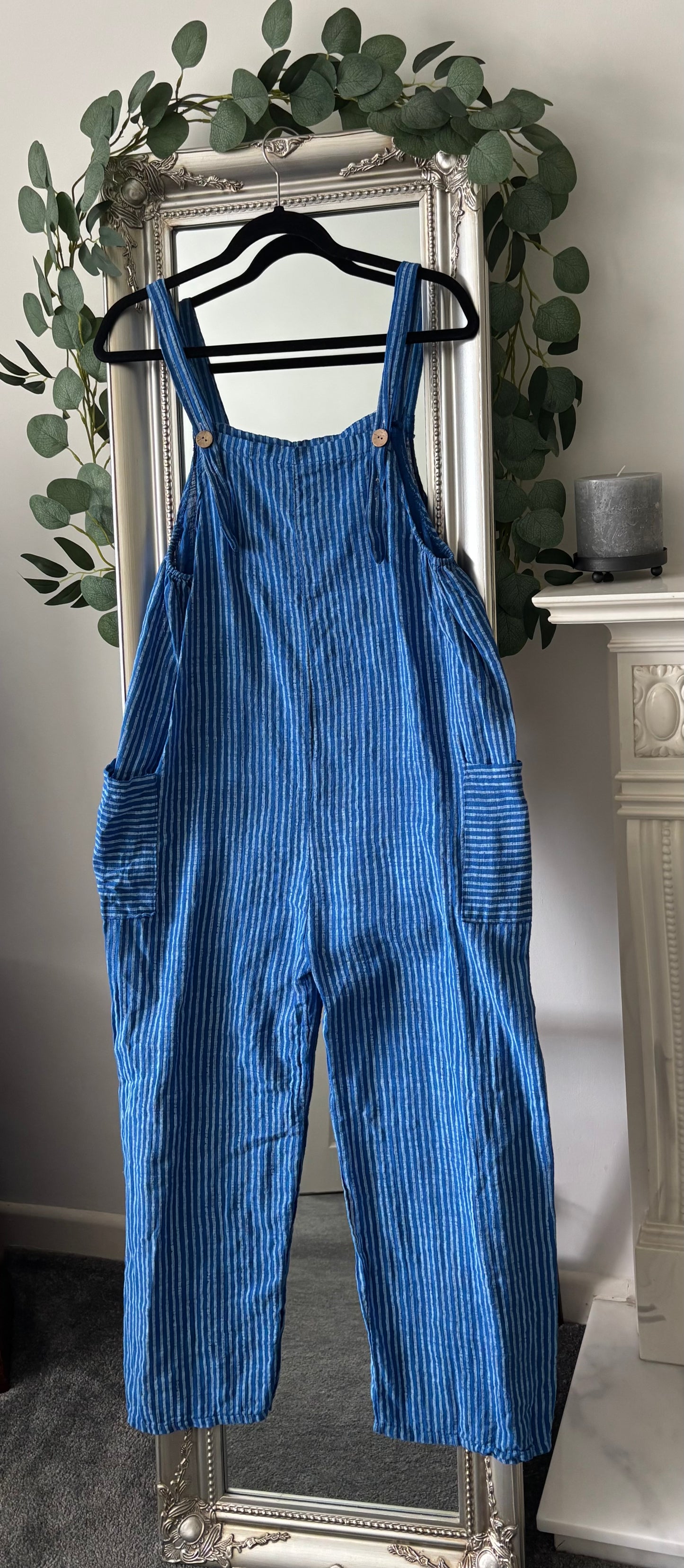 Cotton Stripe Dungarees