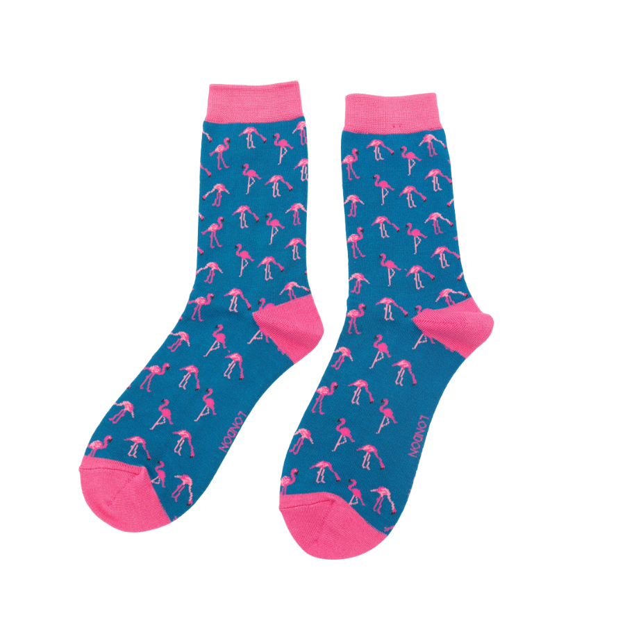 Bamboo Socks For Women - Wild Flamingos