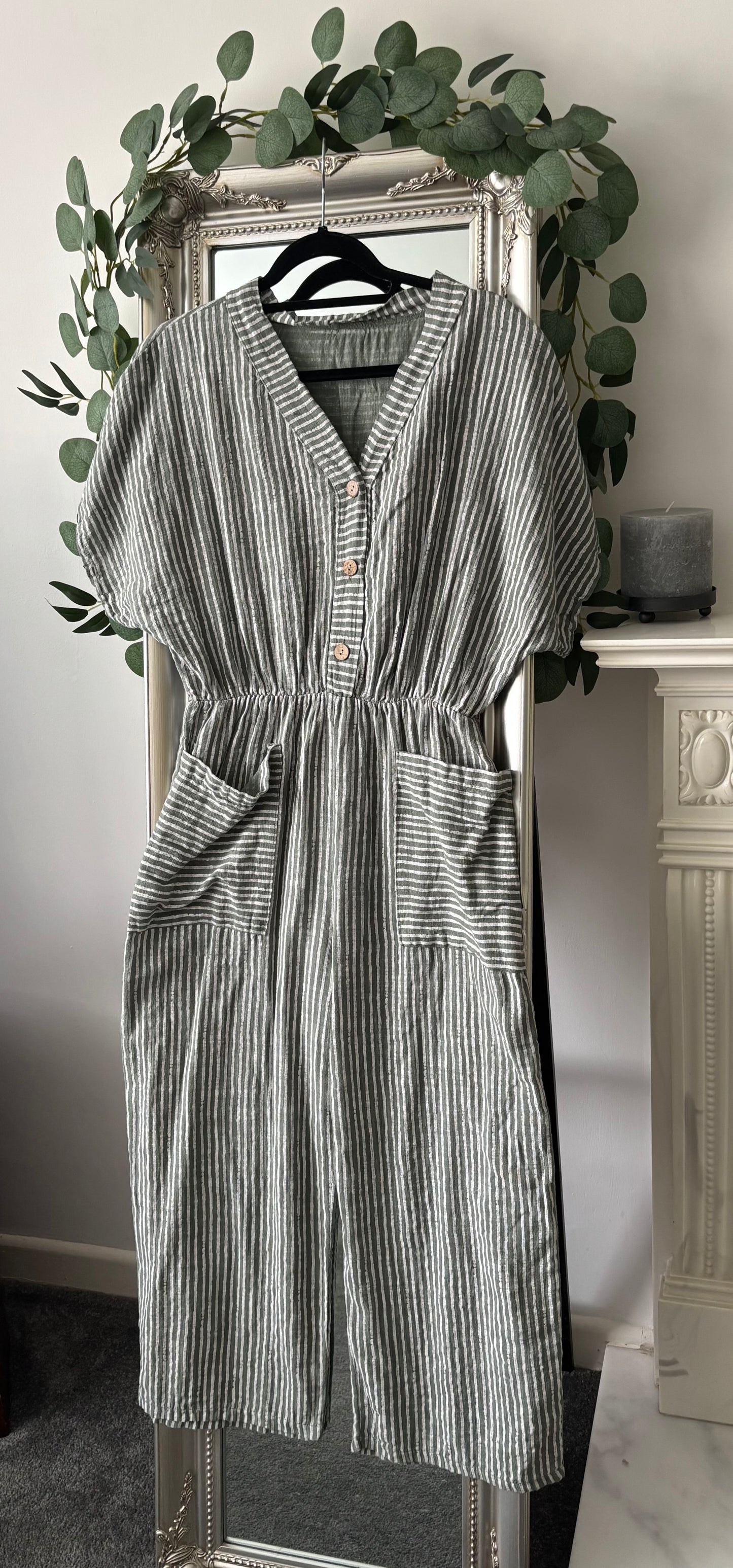Cotton Stripe Jumpsuit