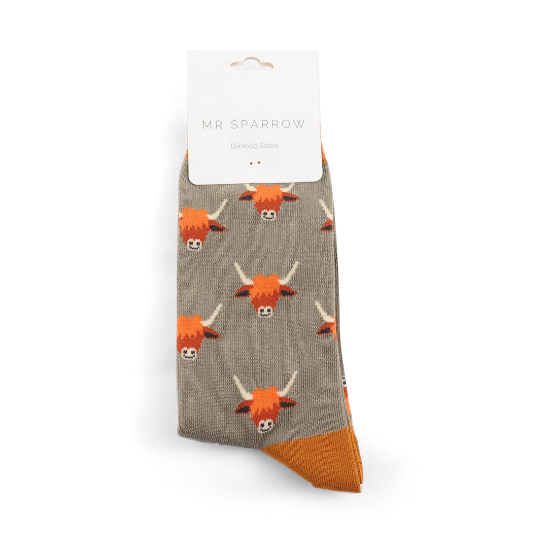 Bamboo Socks For Men - Highland Cows