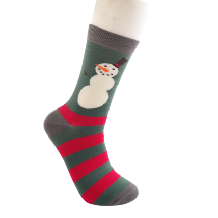 Christmas Bamboo Socks For Men - Snowmen Stripes
