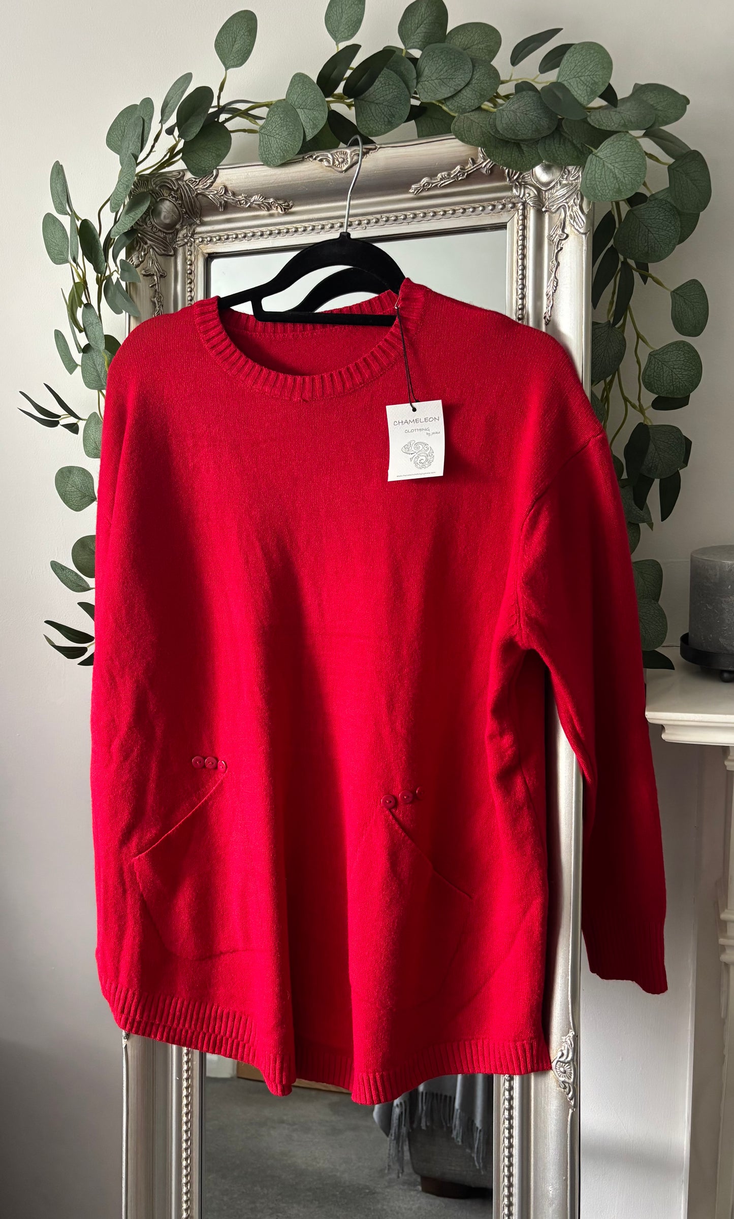 Plain Jumper With Reversible Bow Print Scarf
