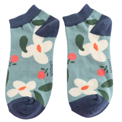 Bamboo Trainer Socks For Women - Falling Daisies
