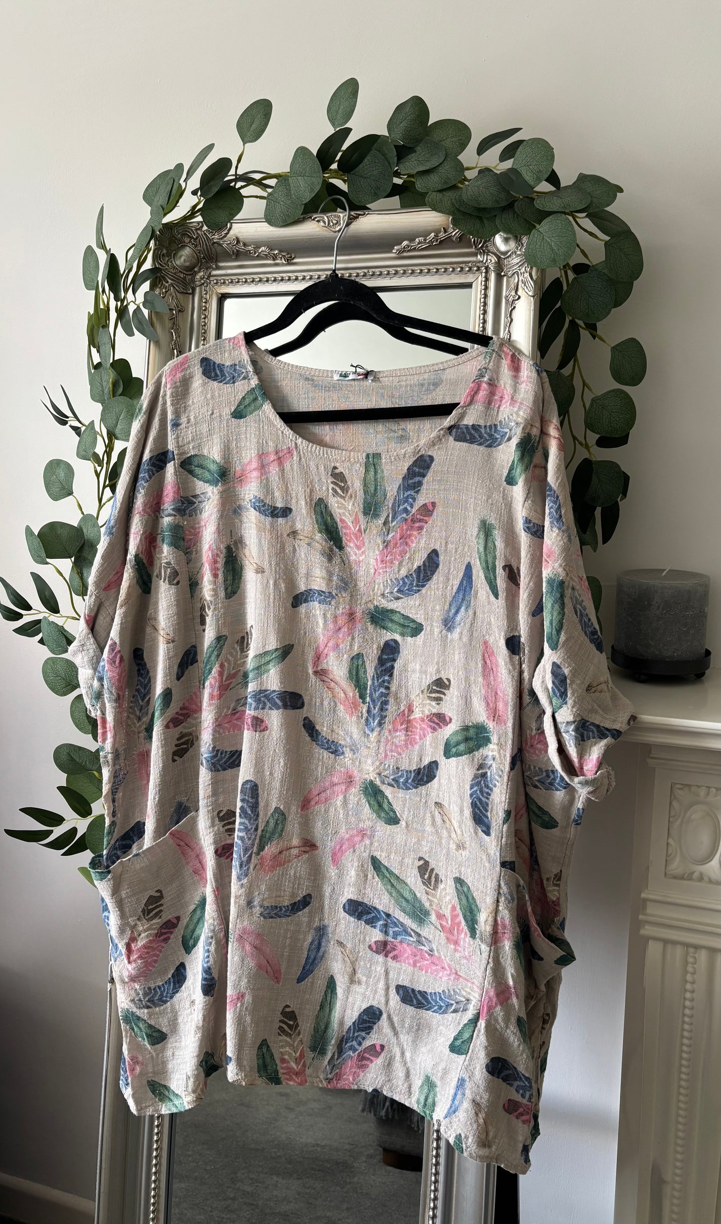 Cotton Feather Print Tunic