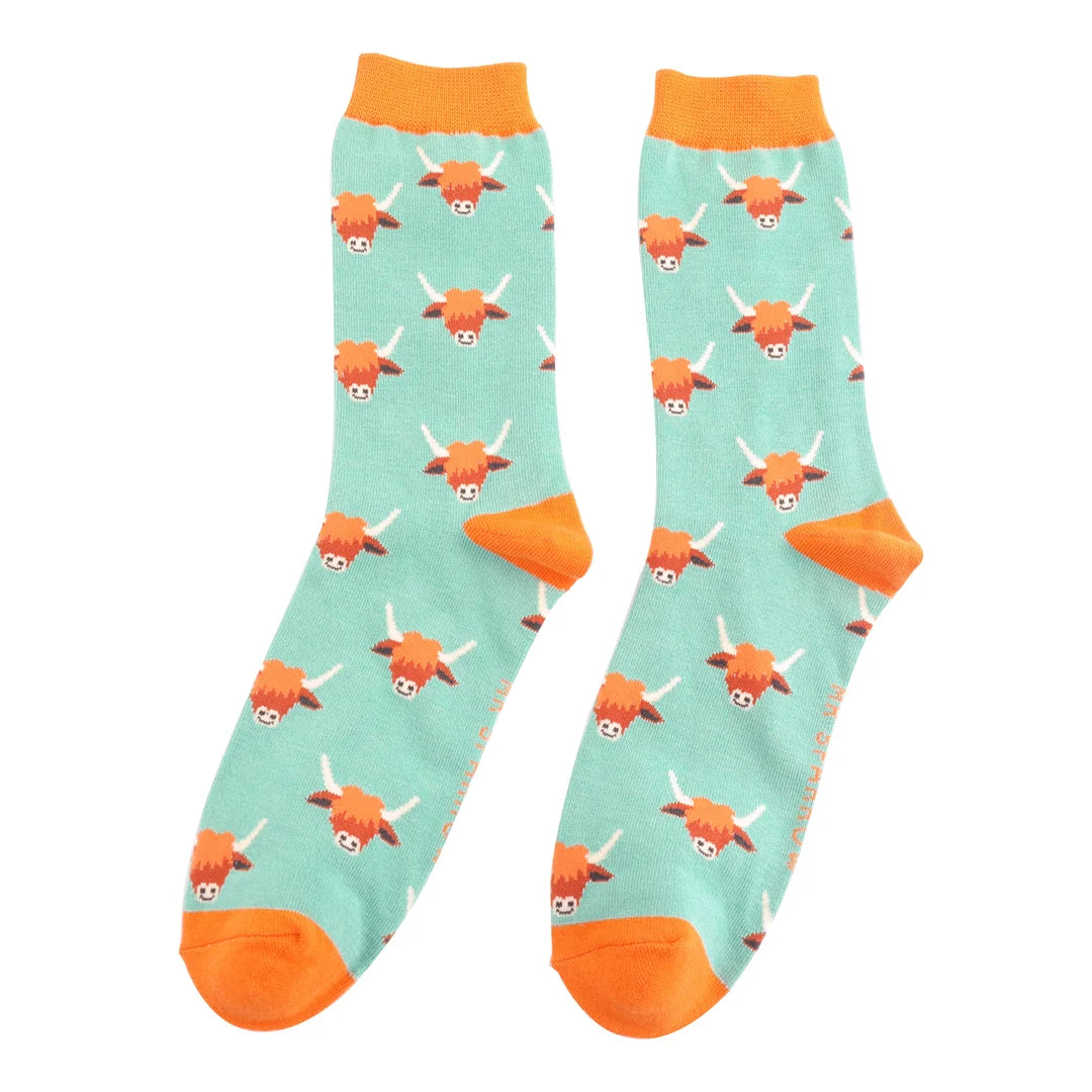 Bamboo Socks For Men - Highland Cows