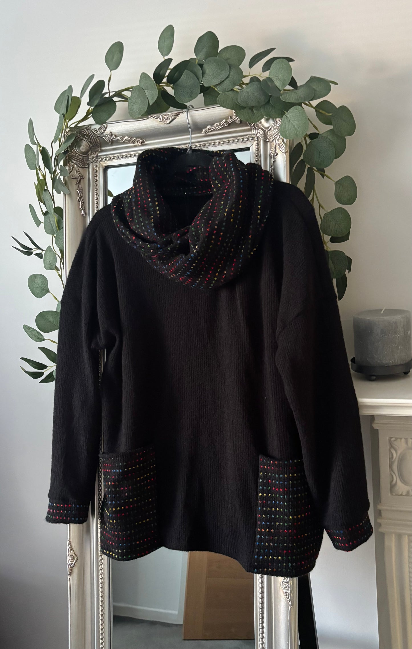 Plain/Dot Twisted Cowl Tunic
