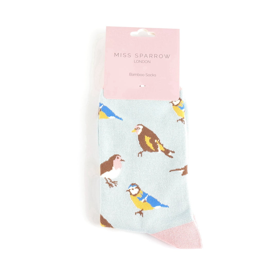 Bamboo Socks For Women - Garden Birds
