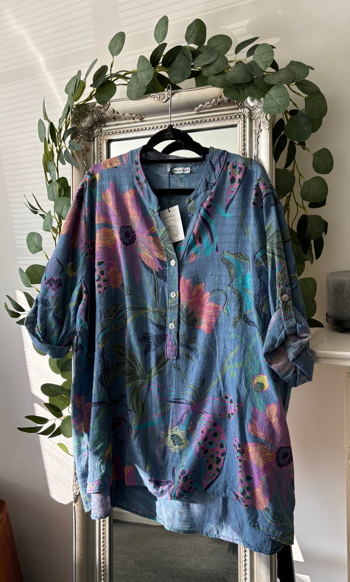 Cotton Orchid Print Shirt
