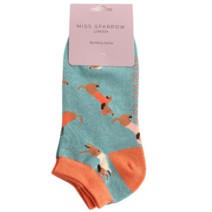 Bamboo Trainer Socks For Women - Sausage Dog Pals