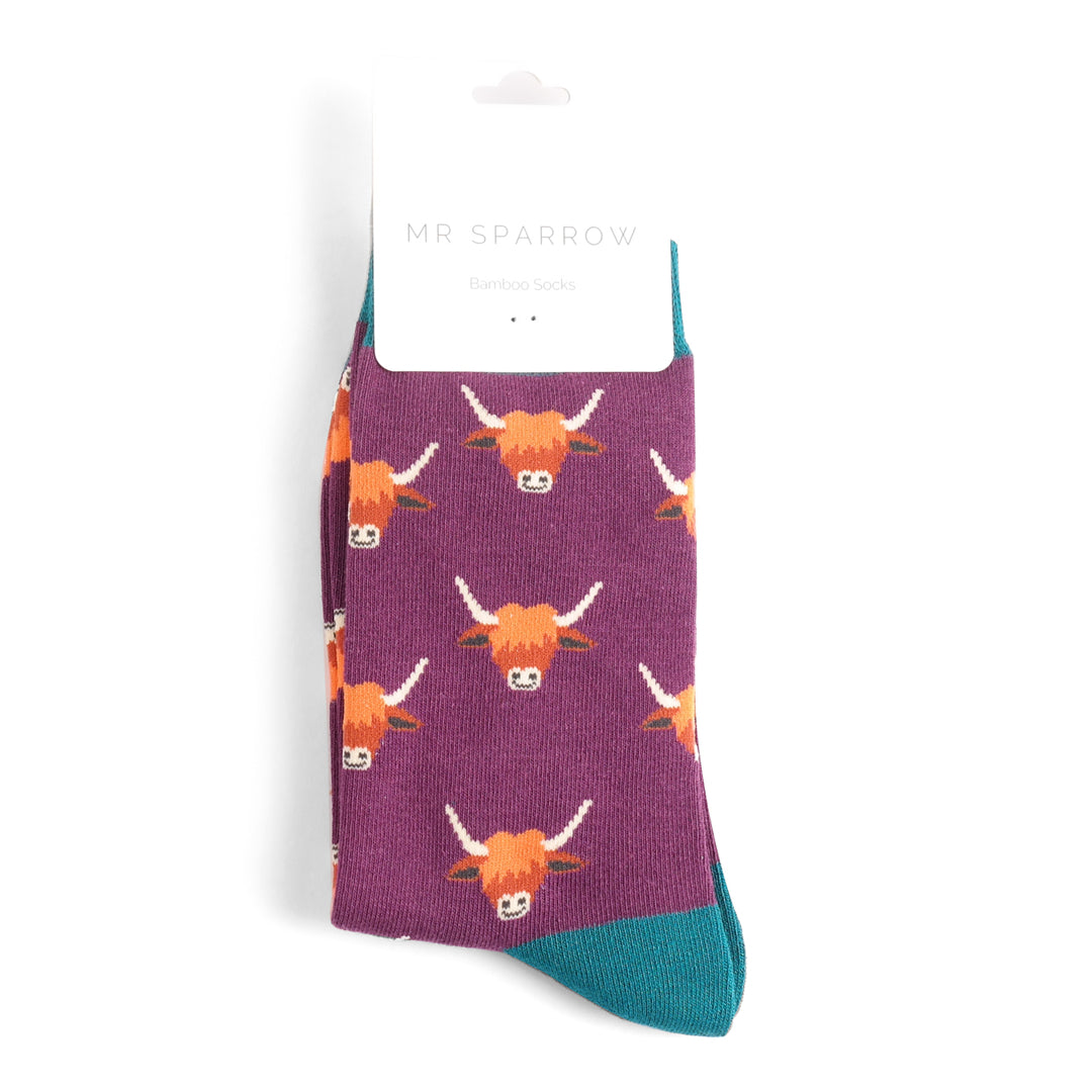 Bamboo Socks For Men - Highland Cows