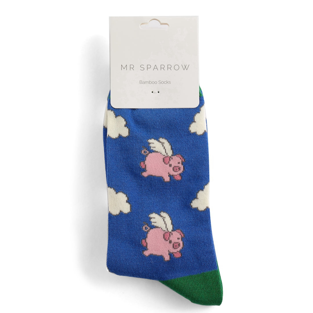 Bamboo Socks For Men - Flying Pigs