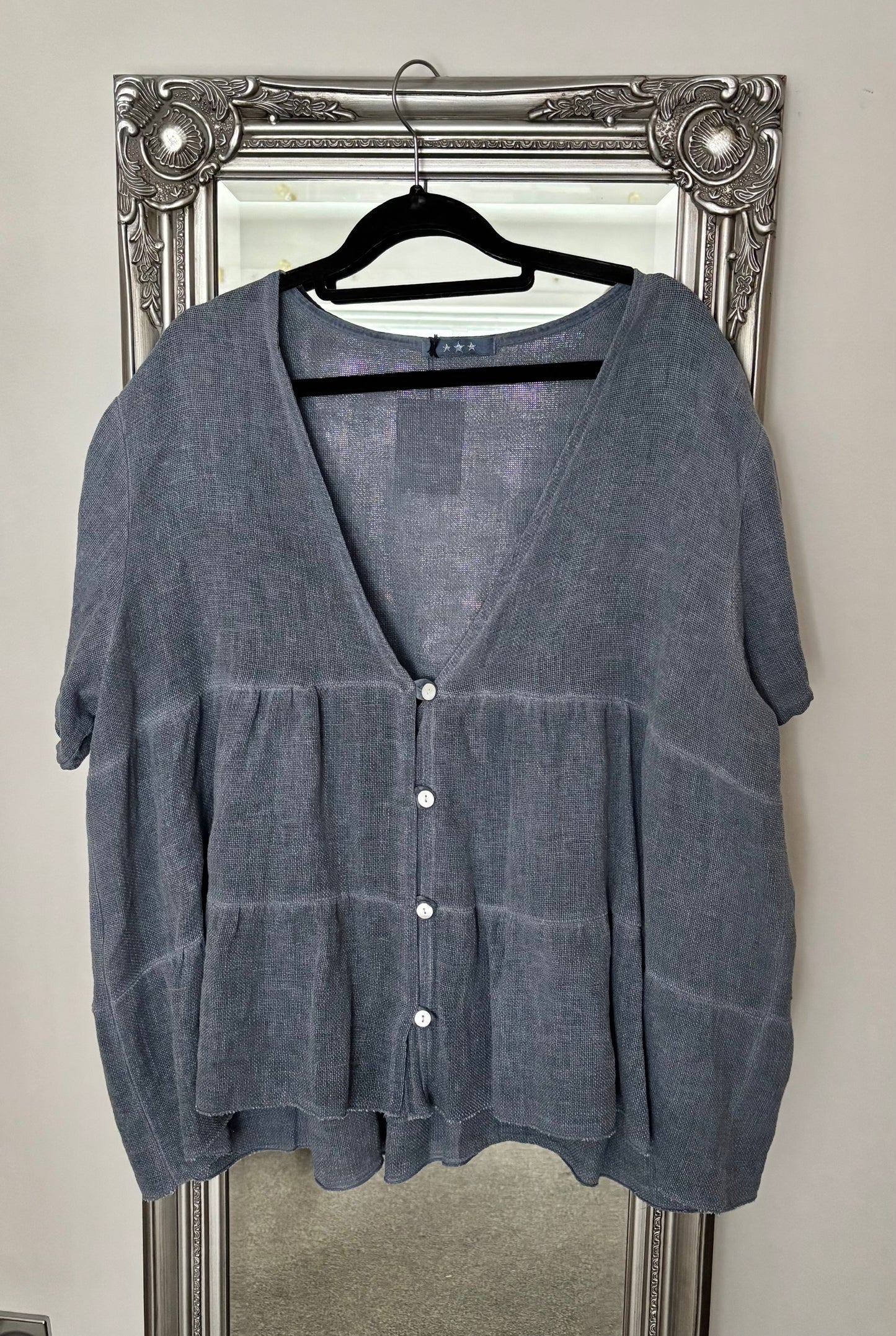 Cotton/Linen Short Sleeve Jacket/Tunic