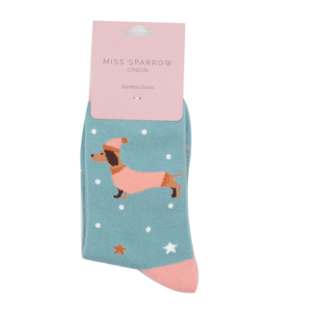 Christmas Socks For Women - Festive Sausage Dogs