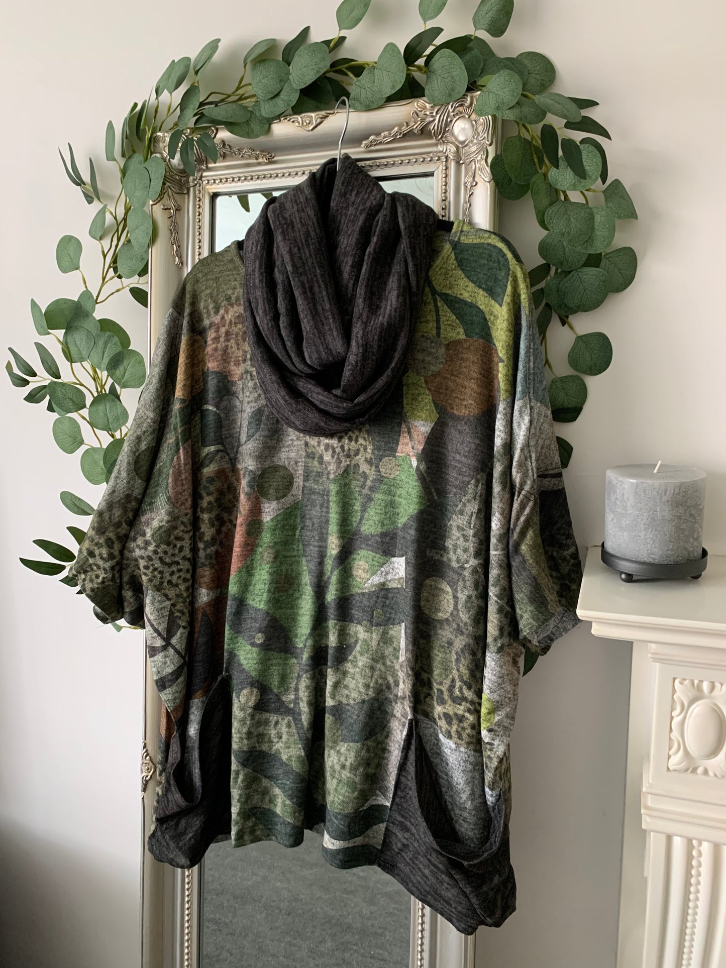 Short Sleeve Jersey Tunic With Separate Cowl