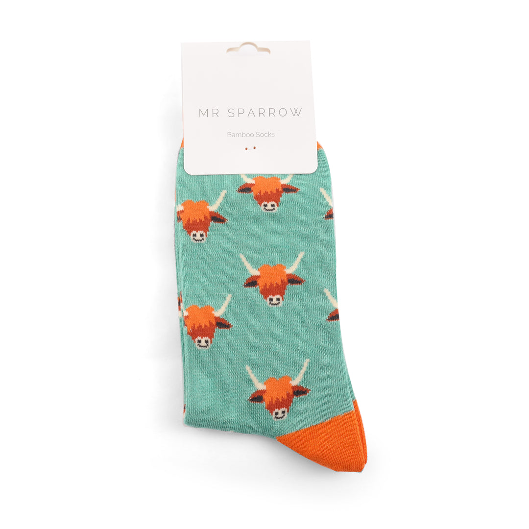 Bamboo Socks For Men - Highland Cows