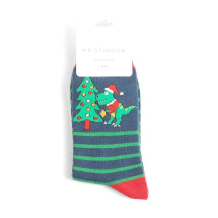 Christmas Bamboo Socks For Men - Christmas Dinos
