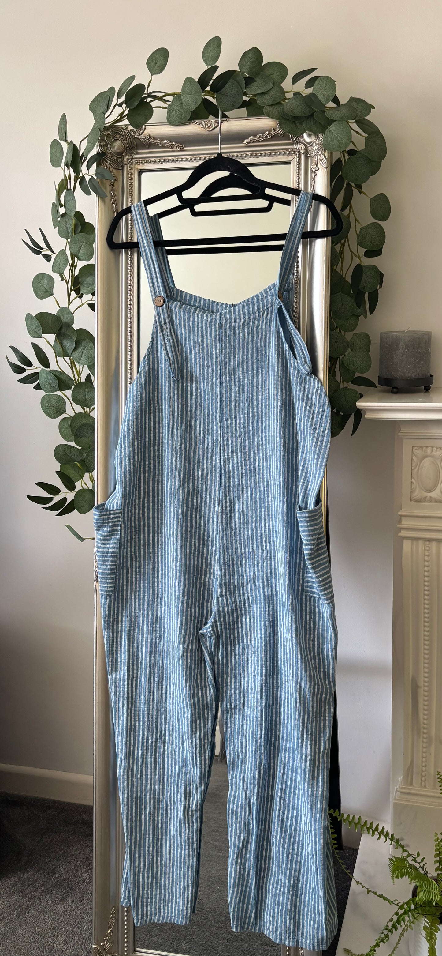 Cotton Stripe Dungarees