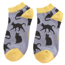 Bamboo Trainer Socks For Women - Cute Cats