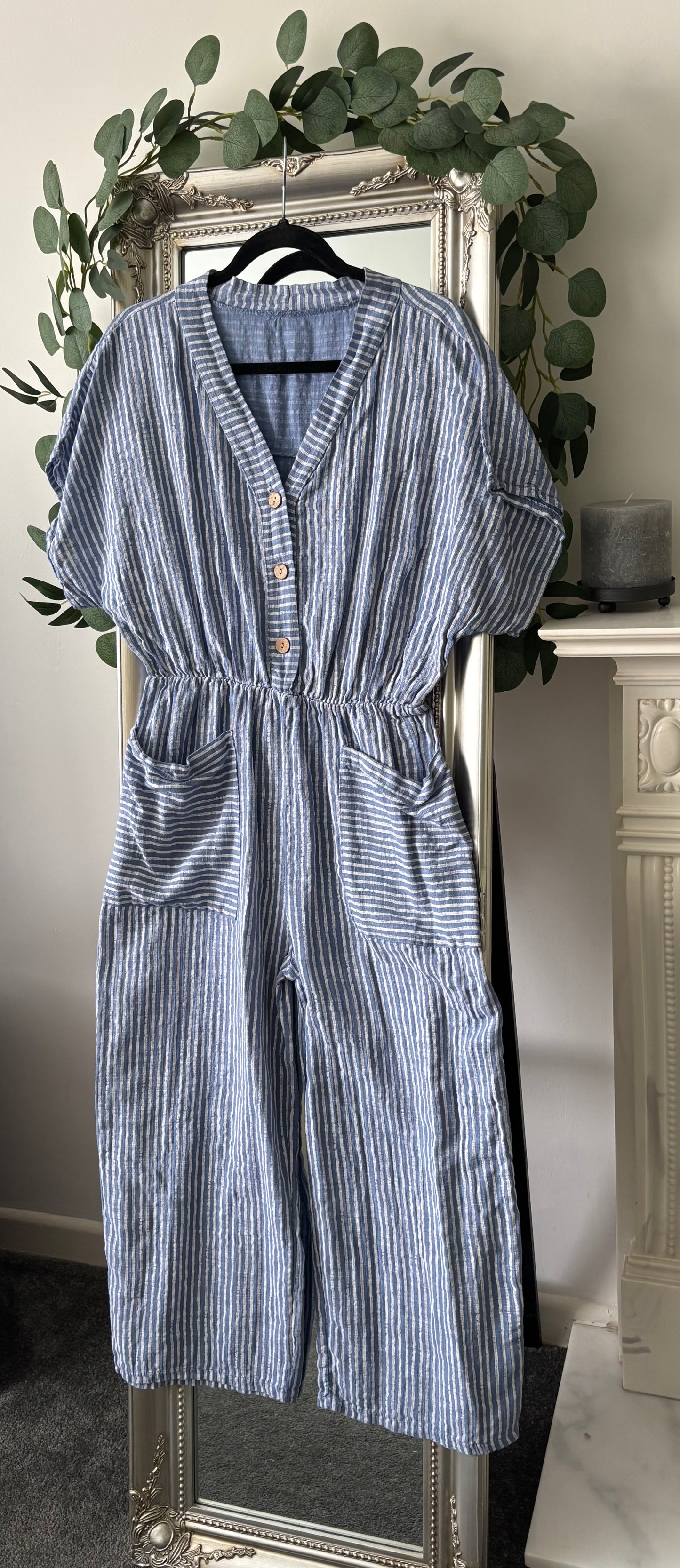 Cotton Stripe Jumpsuit