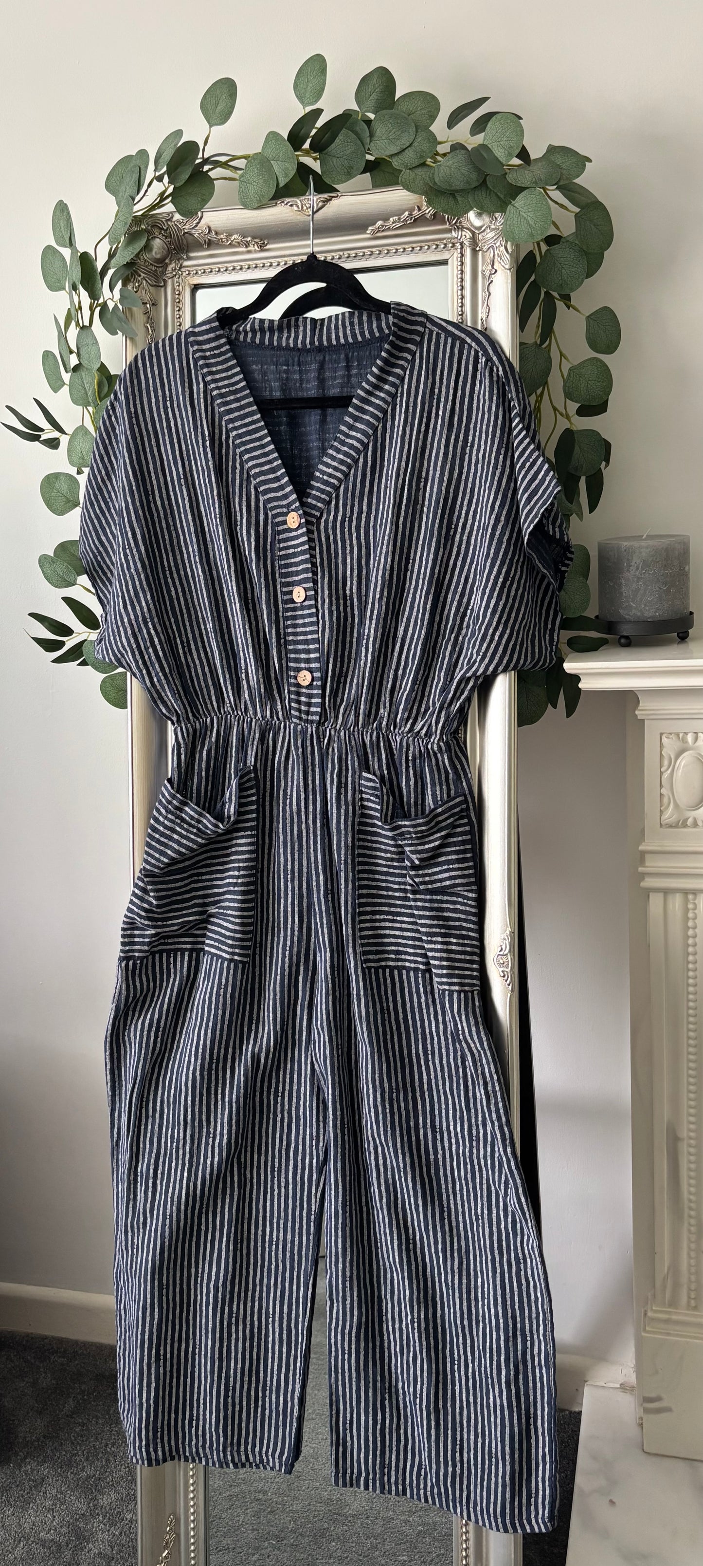 Cotton Stripe Jumpsuit