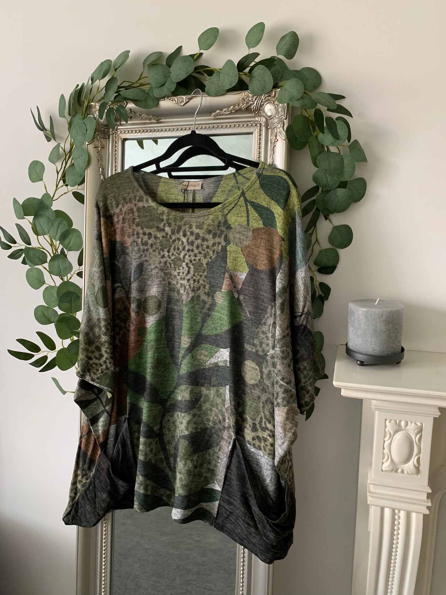 Short Sleeve Jersey Tunic With Separate Cowl
