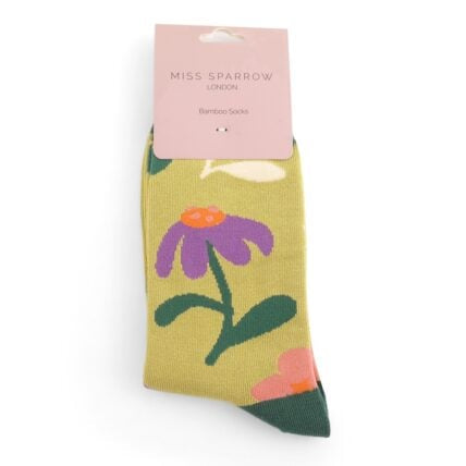 Bamboo Socks For Women - Retro Floral