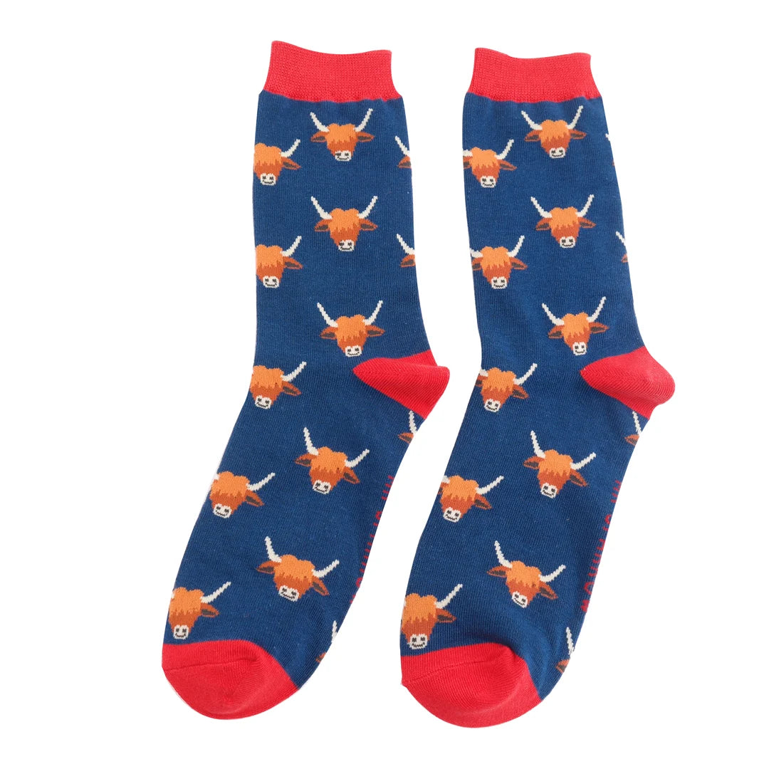 Bamboo Socks For Men - Highland Cows